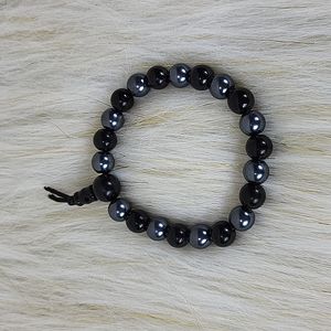 Black and Pewter Bracelet